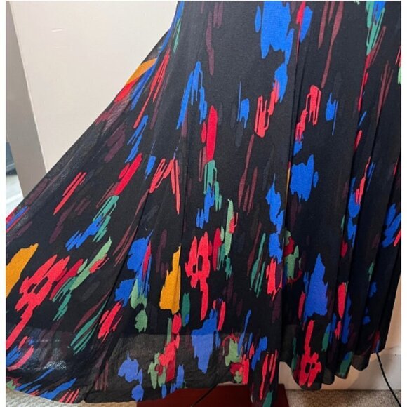 PETIT POIS BY VIVIANA G Multicolored Brushstroke Mesh Tank Dress Size L - Picture 7 of 10